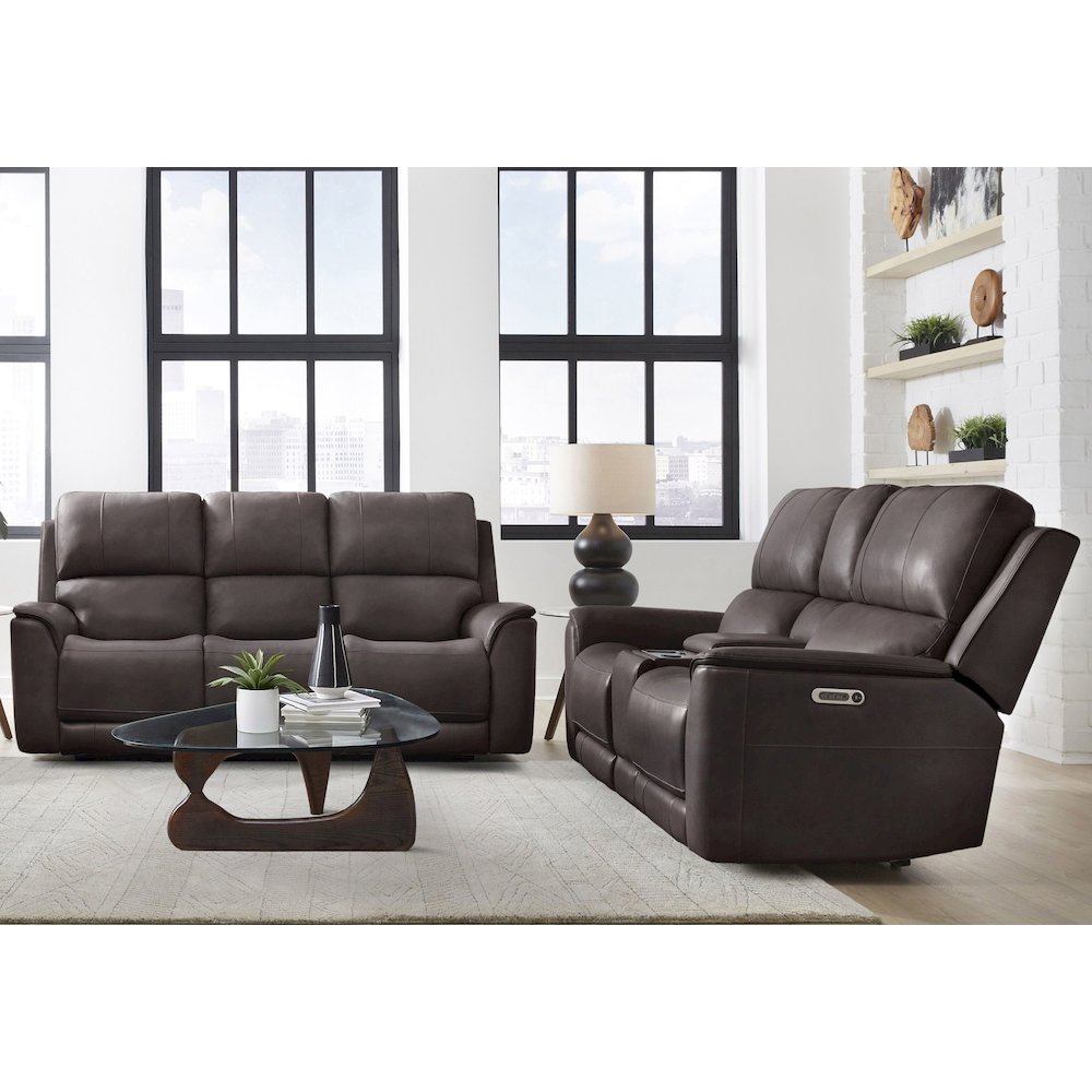 Easton Steamboat Brown Zero Gravity Power Reclining Sofa and Loveseat