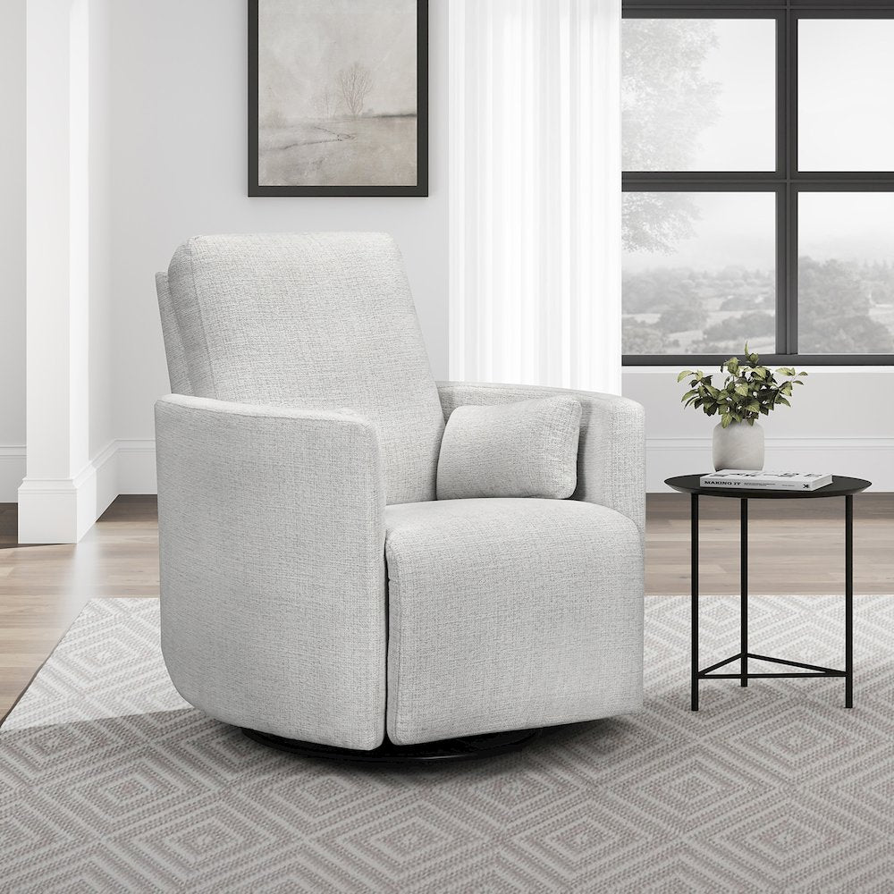Turner Acadia White Manual Swivel Glider Recliner