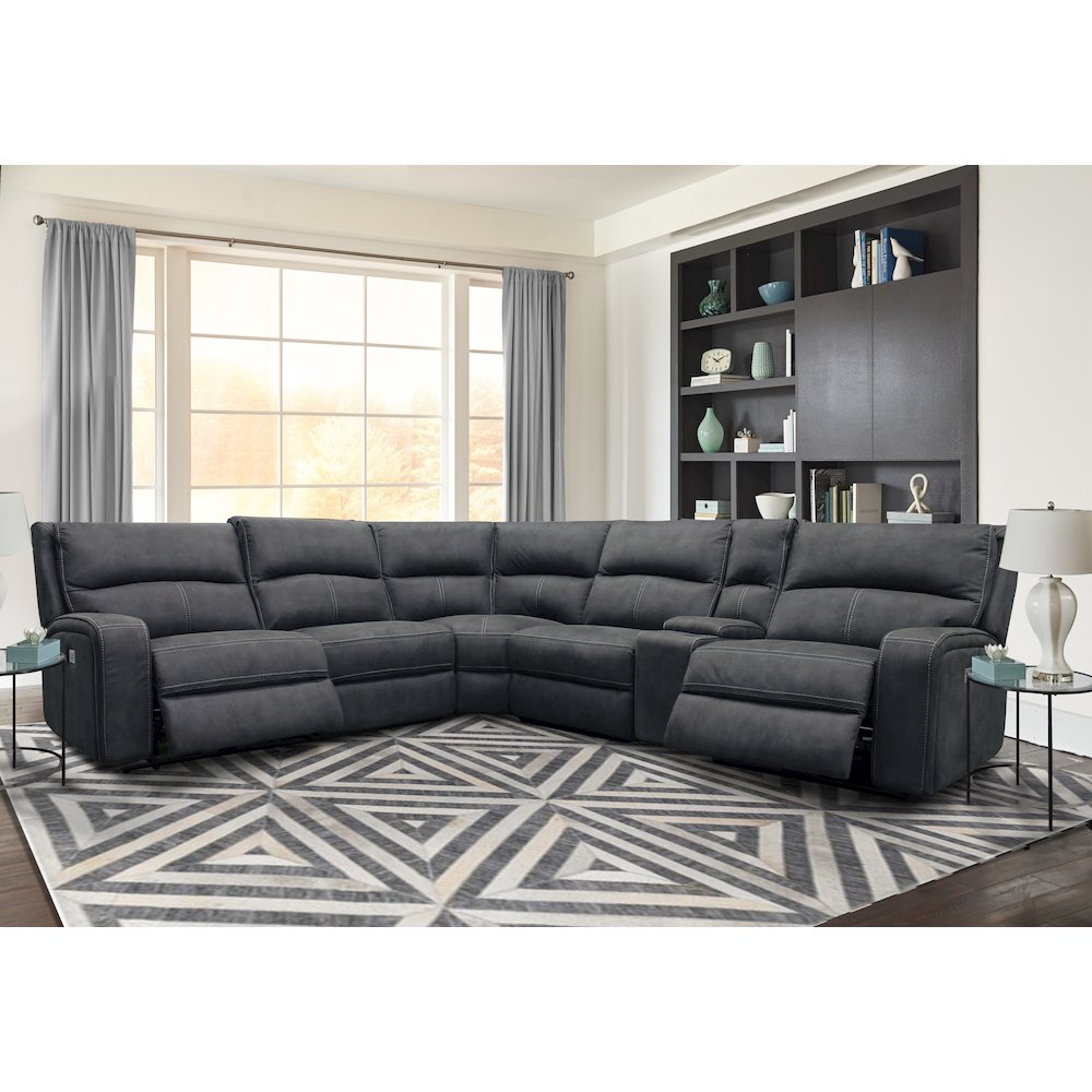 Polaris - Slate 6 Piece Modular Power Reclining Sectional