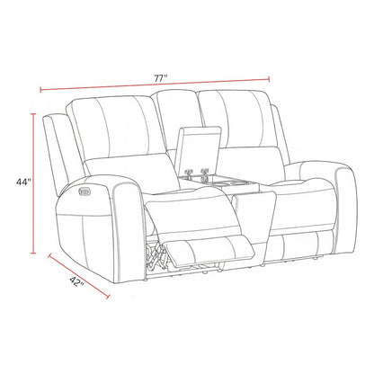 Belmont Lyric Caramel Zero Gravity Power Reclining Tilt Console Loveseat P3