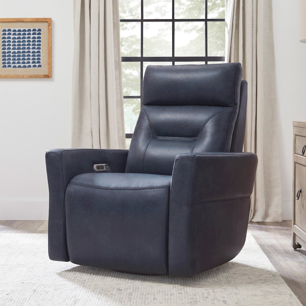 Remmington - Vintage Navy Power Swivel Glider Recliner P2 Two Pack