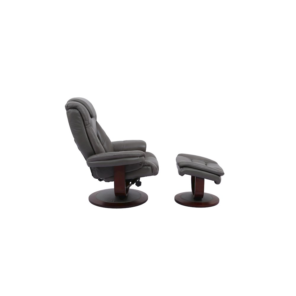 Monarch - Ice Manual Reclining Swivel Chair and Ottoman