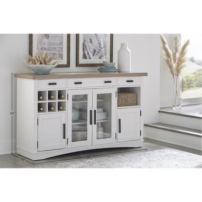 Modern Dining 66 In. X 19 In. Buffet Server with Quartz Insert