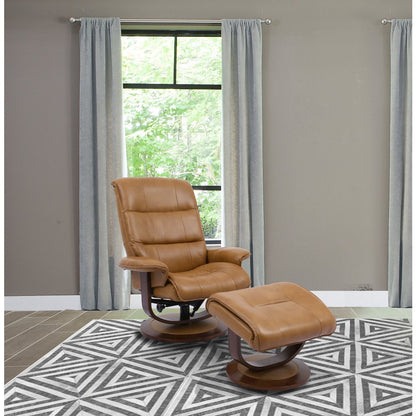 Knight - Butterscotch Manual Reclining Swivel Chair and Ottoman