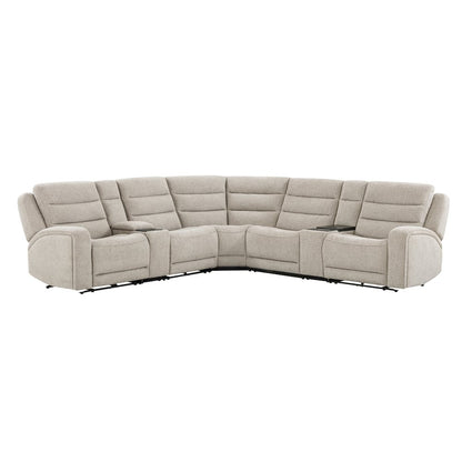 Felix Mari Fawn 7 Piece Zero Gravity Power Reclining Sectional with Beverage
