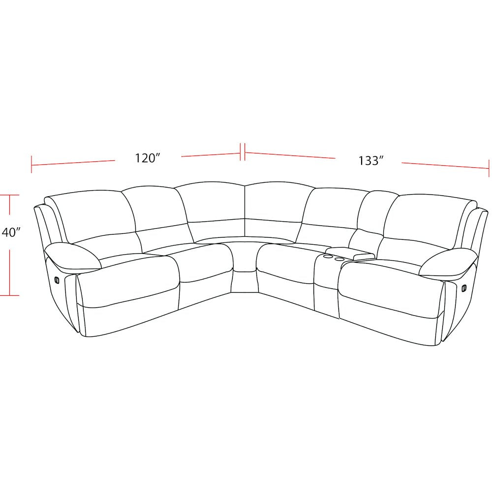 6 Piece Modular Power Reclining Sectional with Power Adjustable Headrests