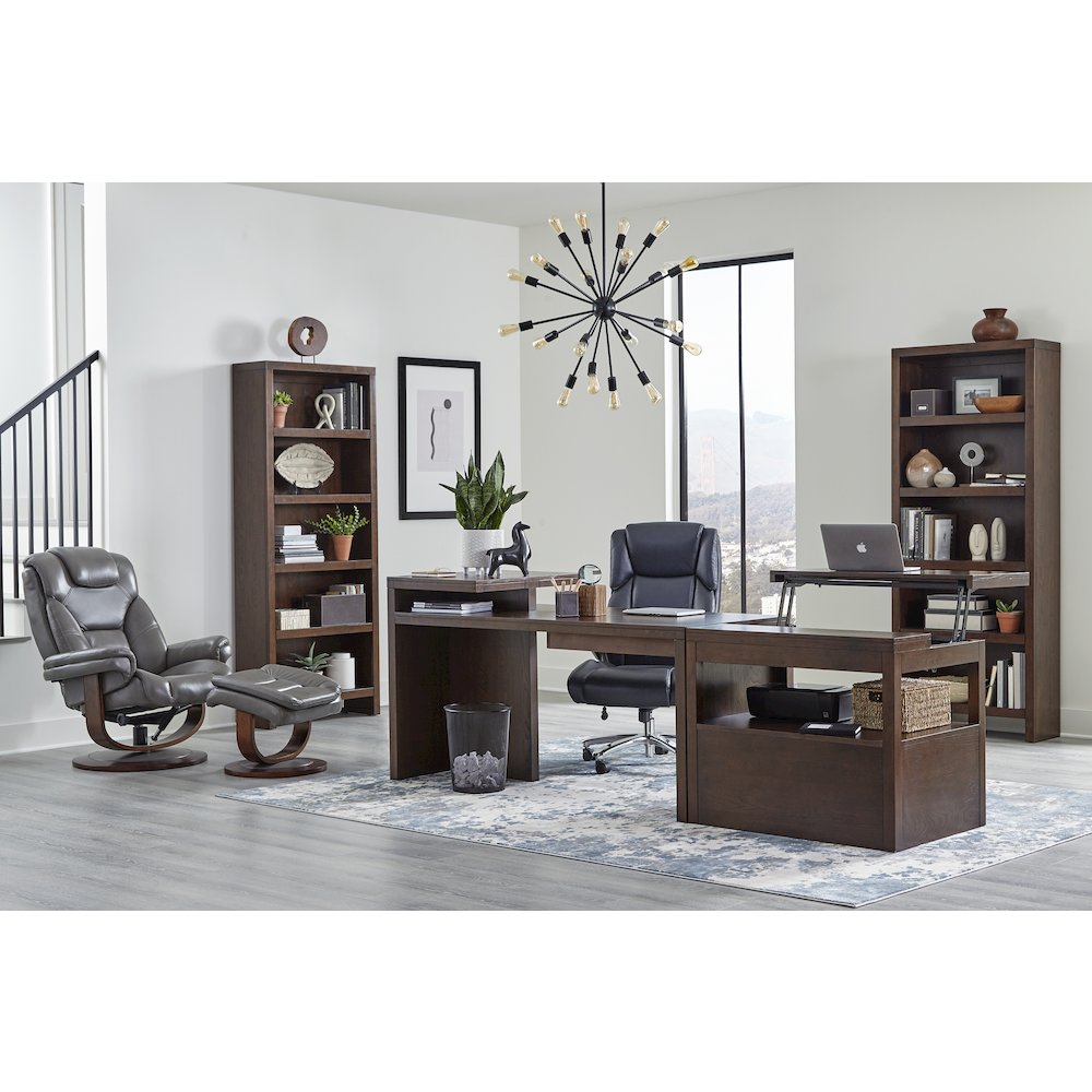 Monarch - Ice Manual Reclining Swivel Chair and Ottoman