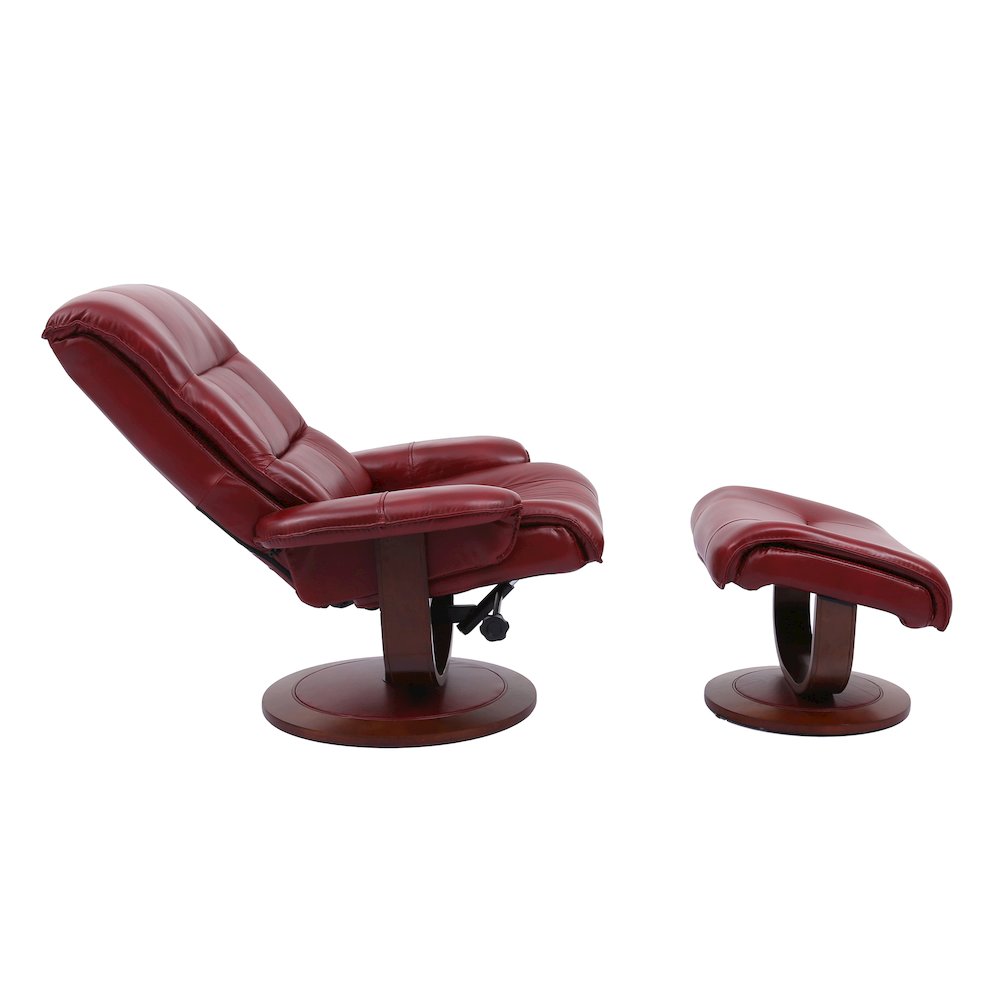 Knight - Rouge Manual Reclining Swivel Chair and Ottoman