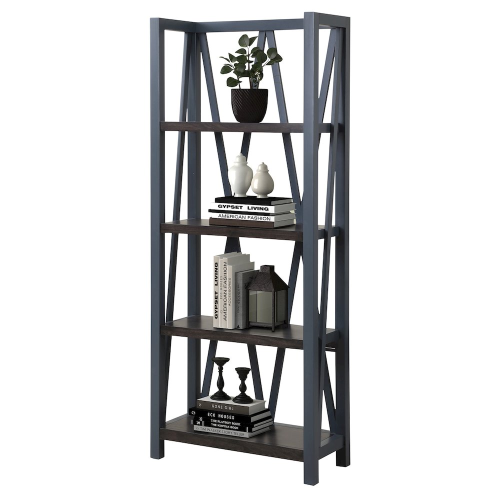 Modern - Denim Etagere Bookcase
