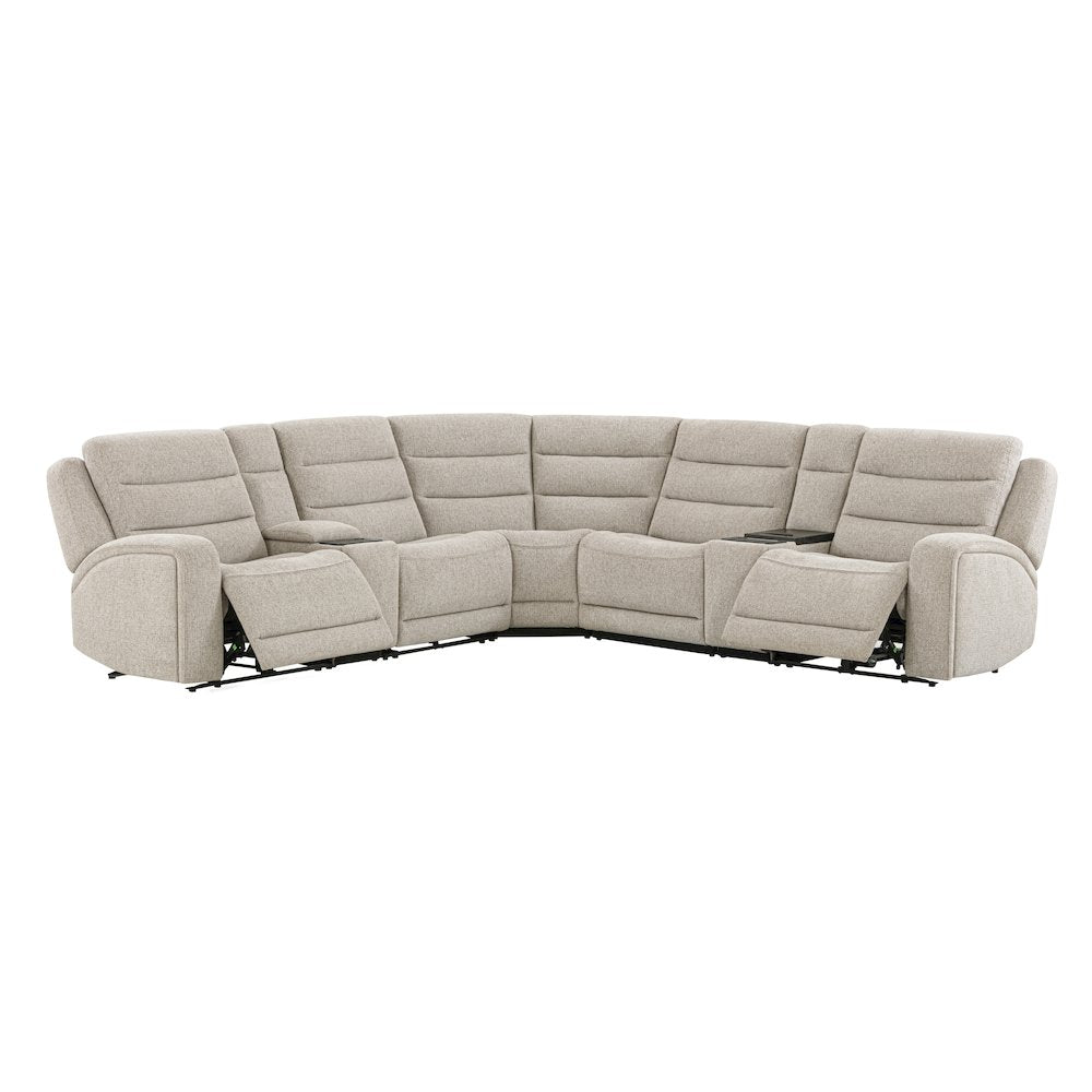 Felix Mari Fawn 7 Piece Zero Gravity Power Reclining Sectional with Beverage
