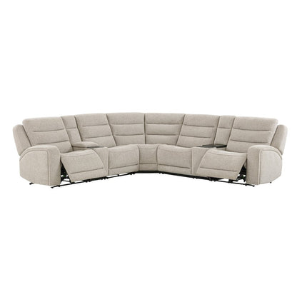 Felix Mari Fawn 7 Piece Zero Gravity Power Reclining Sectional with Beverage