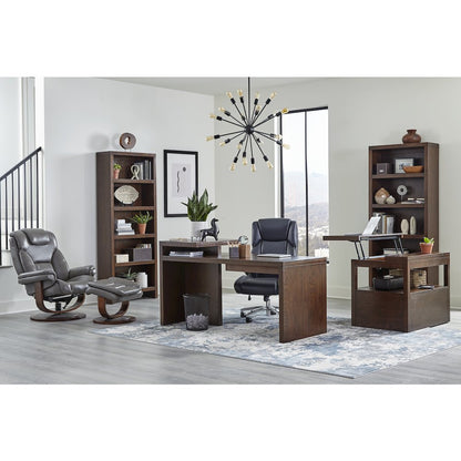 Monarch - Ice Manual Reclining Swivel Chair and Ottoman