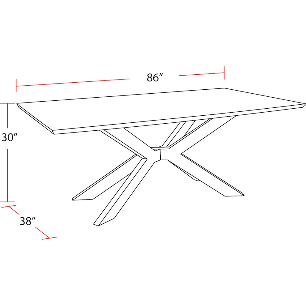 Monaco Dining 86 In. Rectangular Dining Table