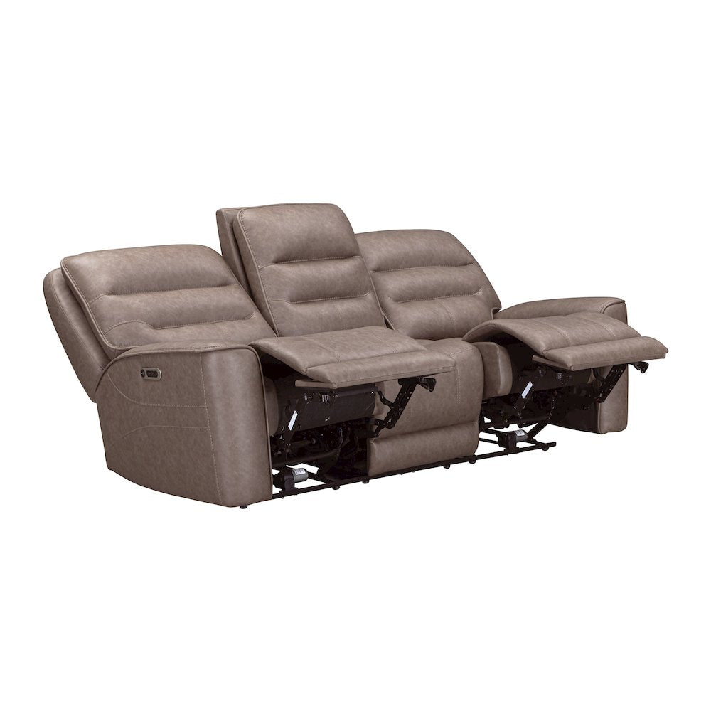 Lawson Sydney Brunette Zero Gravity Triple Power Reclining Sofa with Drop
