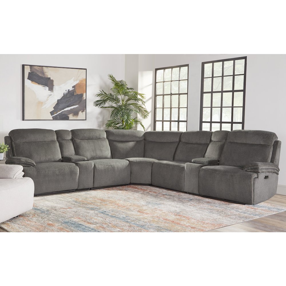 Alpine - Airy Midnight 7 Piece Zero Gravity Power Reclining Sectional