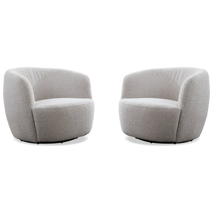 Carina - Bloke Cotton Swivel Barrel Chair Two Pack