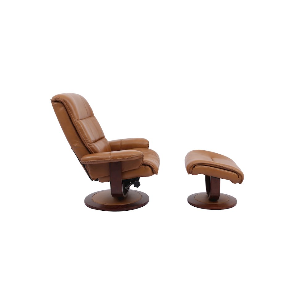 Knight - Butterscotch Manual Reclining Swivel Chair and Ottoman