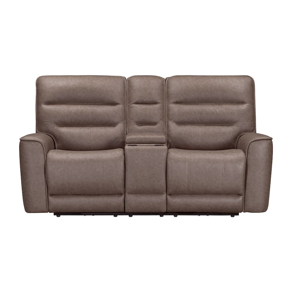 Lawson Sydney Brunette Power Zero Gravity Tilt Console Loveseat P2