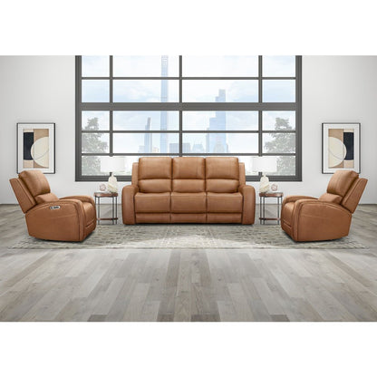 Belmont Lyric Caramel Zero Gravity Power Reclining Sofa and 2 Recliners