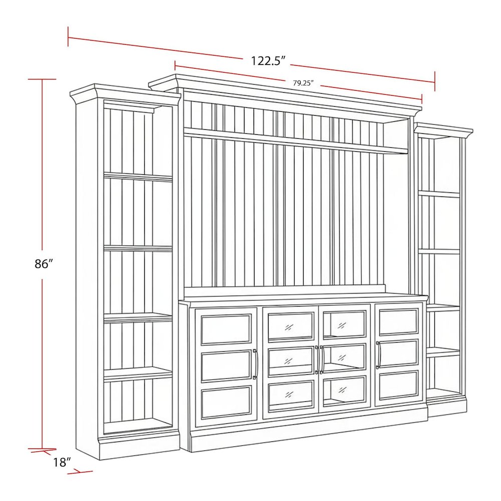 Shoreham - Effortless White 4 Piece Entertainment Wall