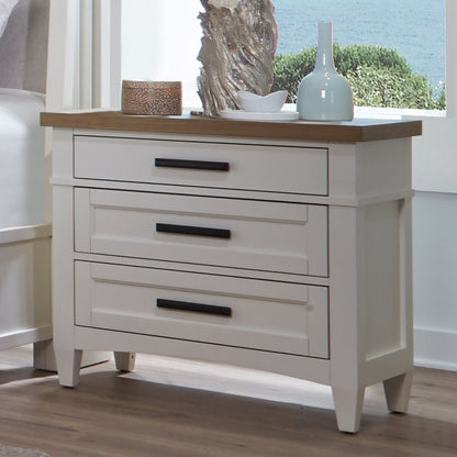 Modern Bedroom 3 Drawer Nightstand with Charging Station