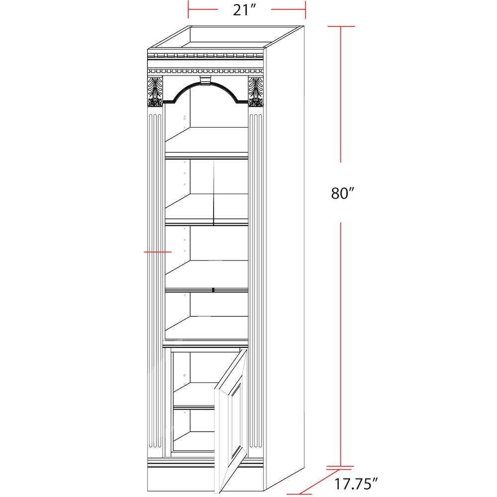 Huntington 21 In. Open Top Bookcase