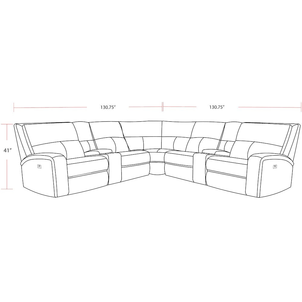 Polaris - Bizmark Grey 7 Piece Modular Power Reclining Sectional