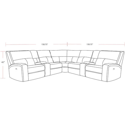 Polaris - Bizmark Grey 7 Piece Modular Power Reclining Sectional