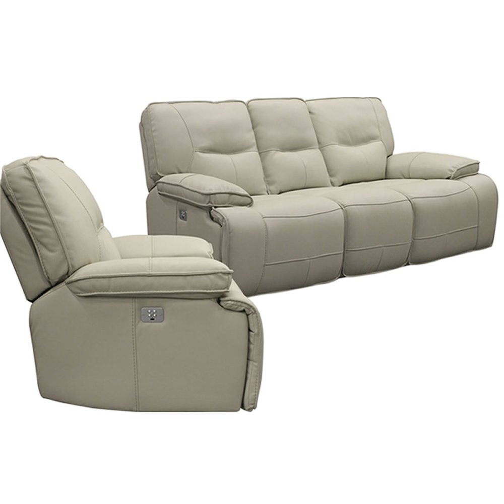Spartacus - Oyster Power Reclining Sofa and Recliner