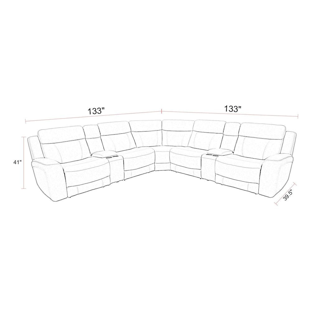 7 Piece Modular Reclining Sectional with Power Adjustable Headrests