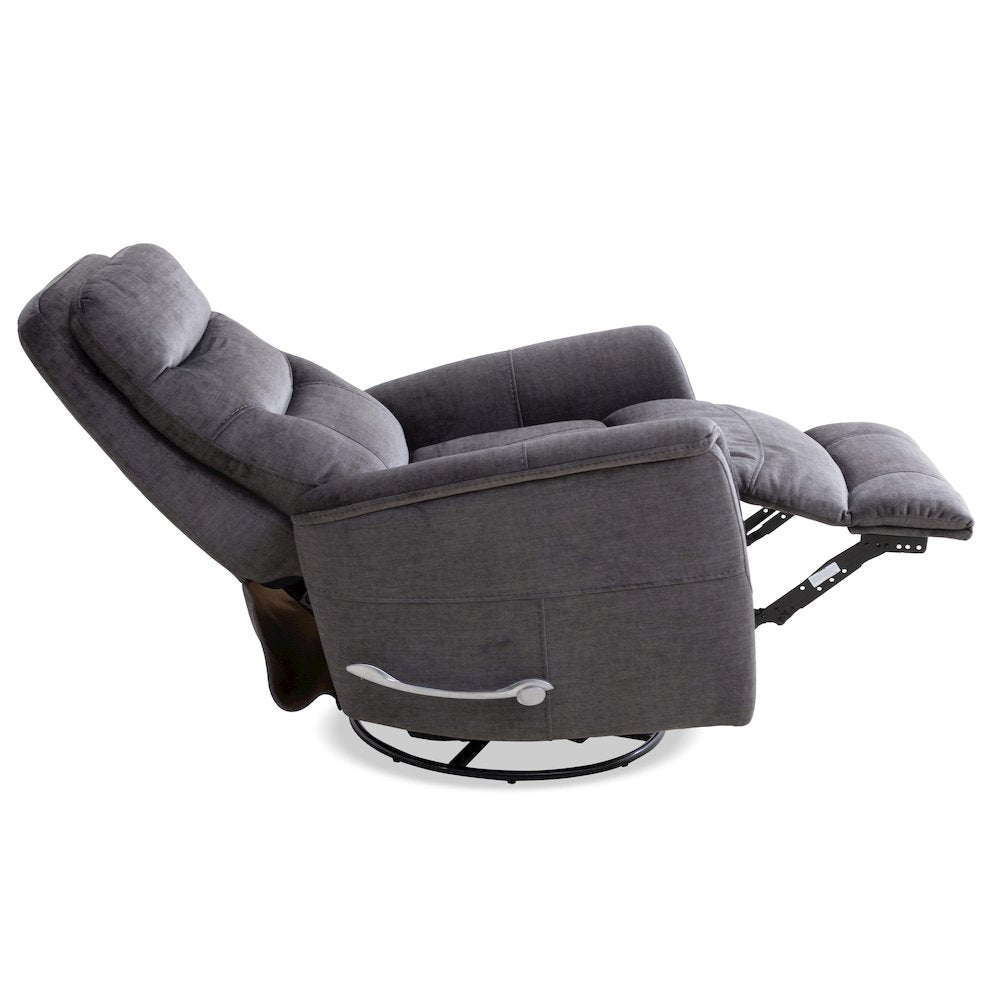 Gemini - Capri Charcoal Swivel Glider Recliner Two Pack