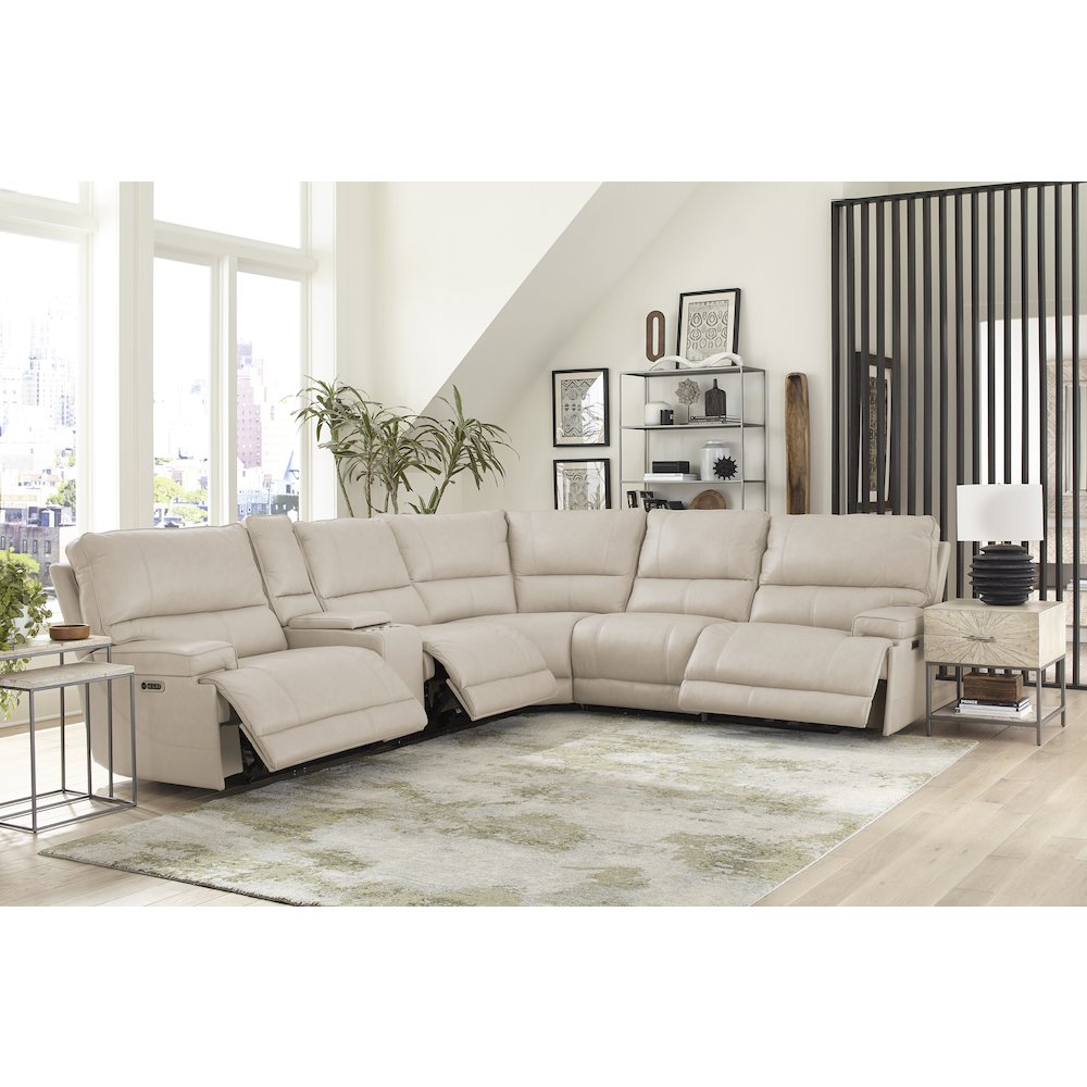 Verona Linen - Powered By Freemotion 6 Piece Modular Power Reclining Sectional