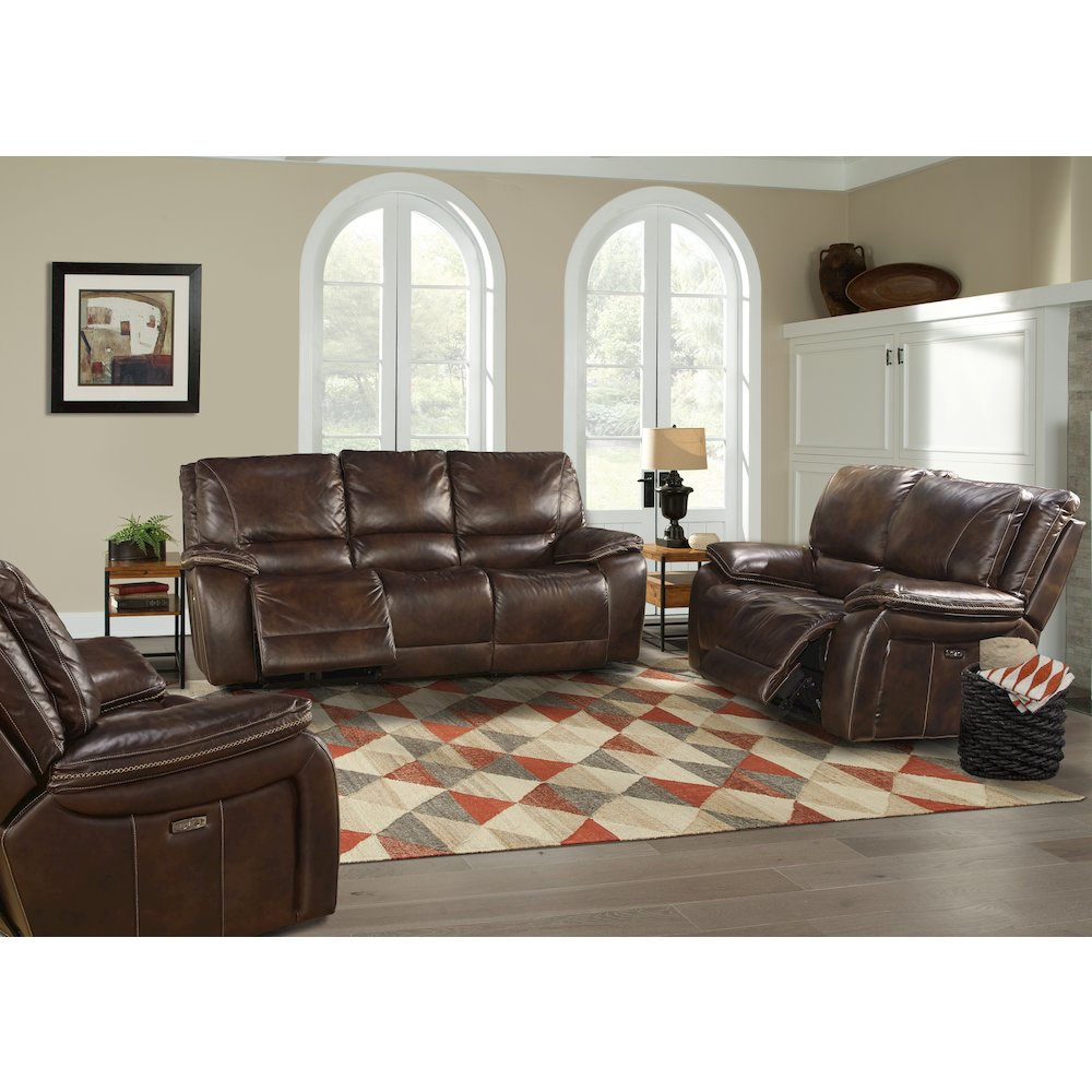 Vail - Burnt Sienna Power Reclining Sofa Loveseat and Recliner