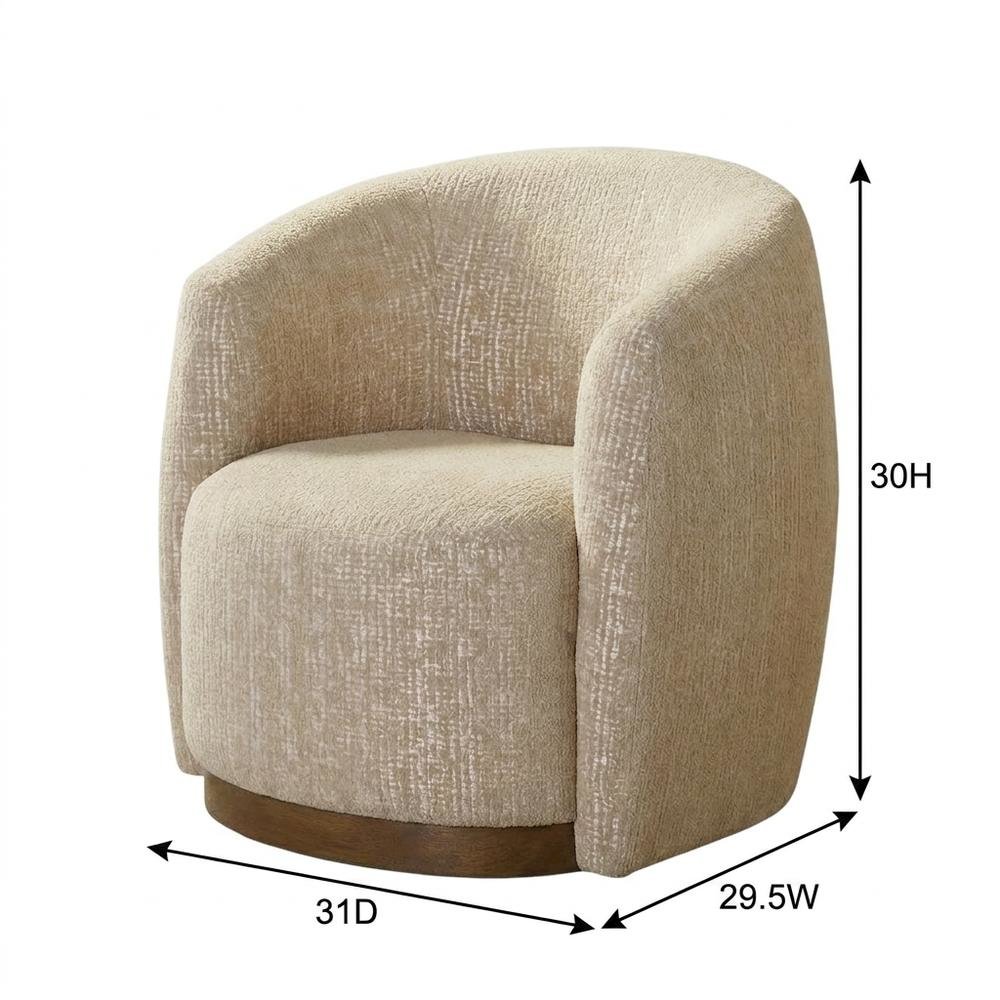 Beige Swivel Accent Chair with Traditional Style and Comfortable Seat