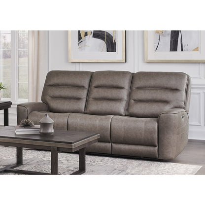 Lawson Sydney Brunette Zero Gravity Triple Power Reclining Sofa with Drop