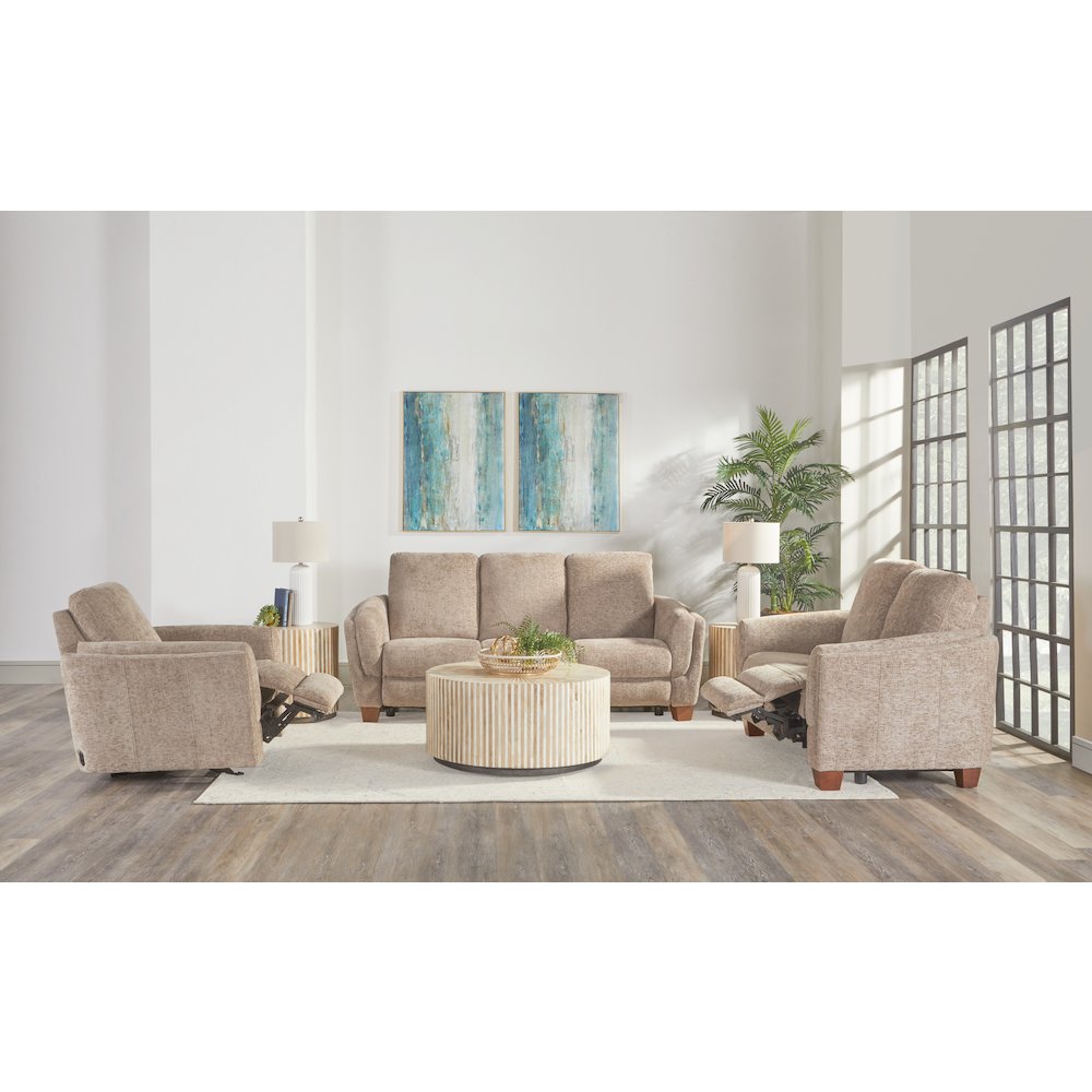 Morehead - Biscotti Power Glider Recliner Two Pack