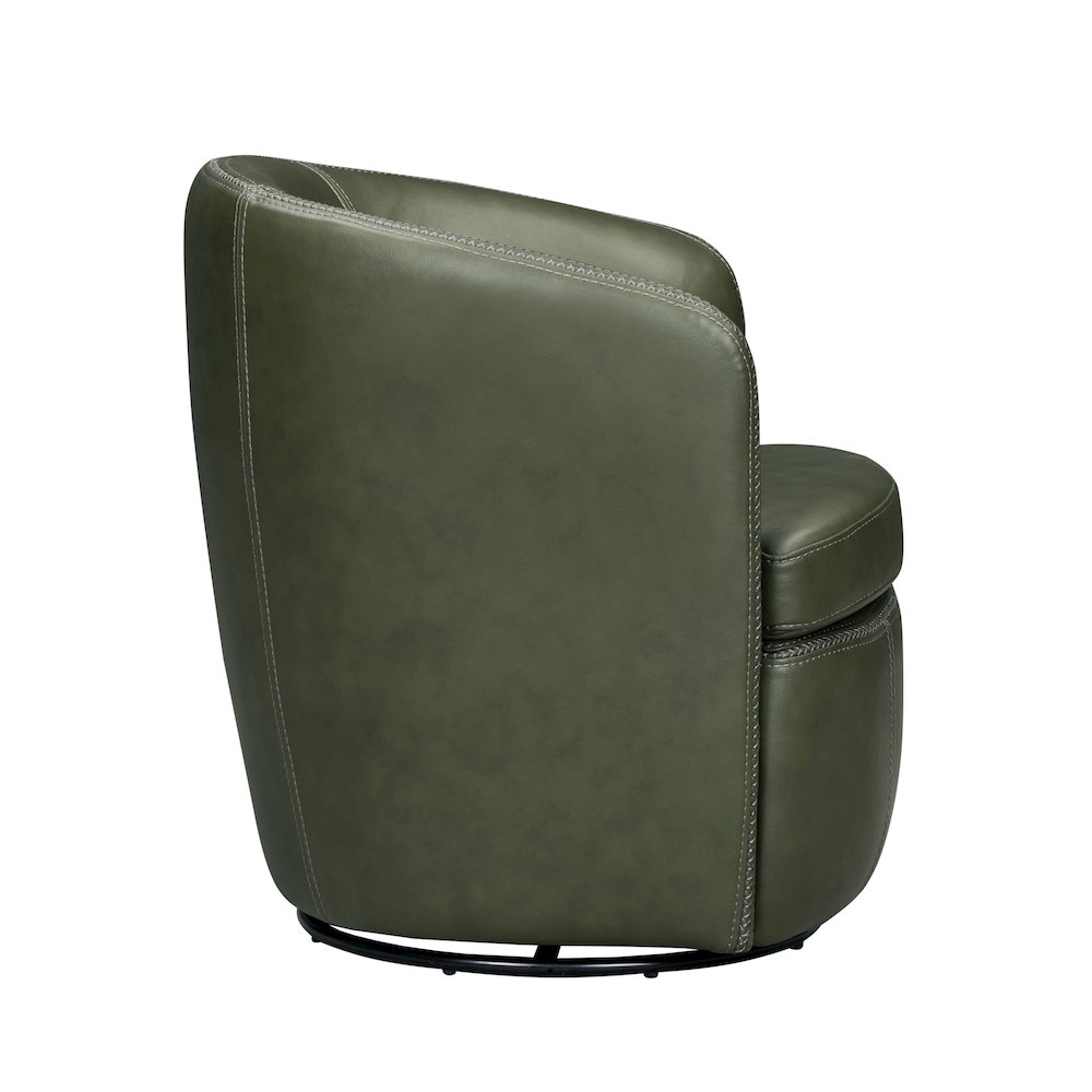 Barolo Lyric Sage 100% Italian Leather Swivel Club Chair Two Pack