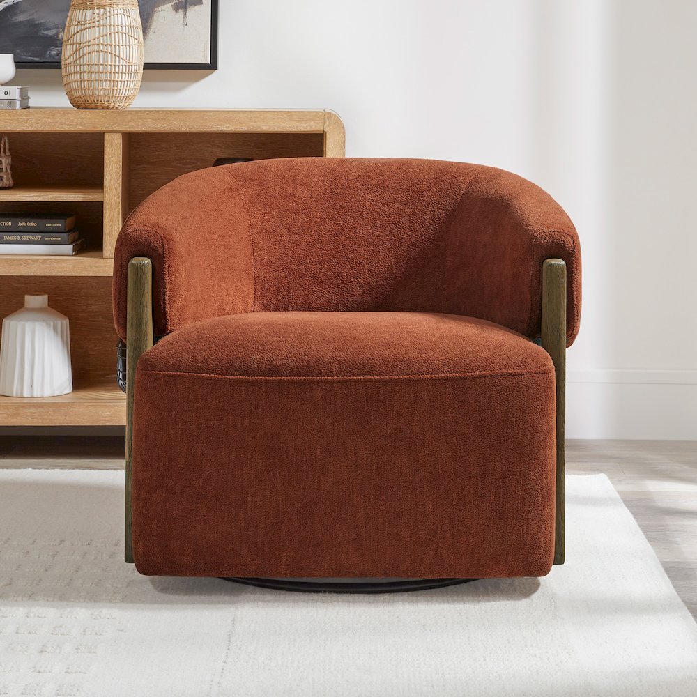 Finley - Island Rust Swivel Accent Chair Two Pack