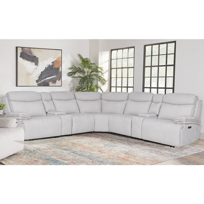 Alpine - Airy Snow 7 Piece Zero Gravity Power Reclining Sectional
