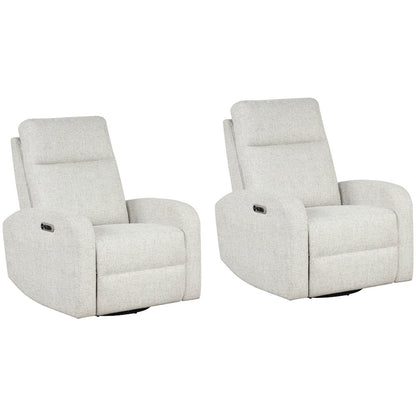 Thriller - Natural Beauty Quartz Power Swivel Glider Recliner Two Pack