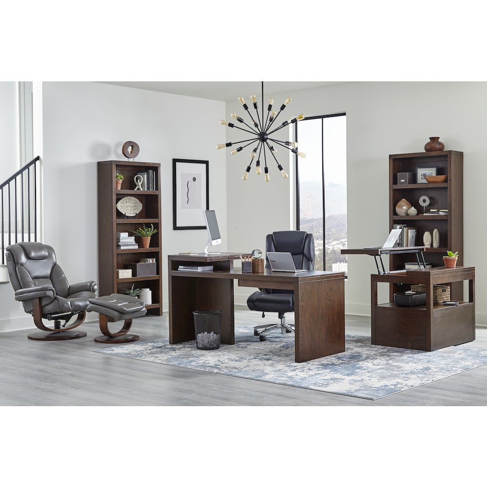 Monarch - Ice Manual Reclining Swivel Chair and Ottoman