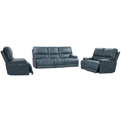 Verona Azure - Powered By Freemotion Power Reclining Sofa Loveseat and Recliner