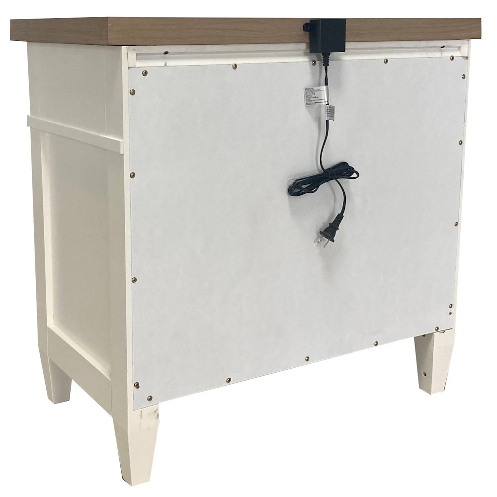 Modern Bedroom 3 Drawer Nightstand with Charging Station