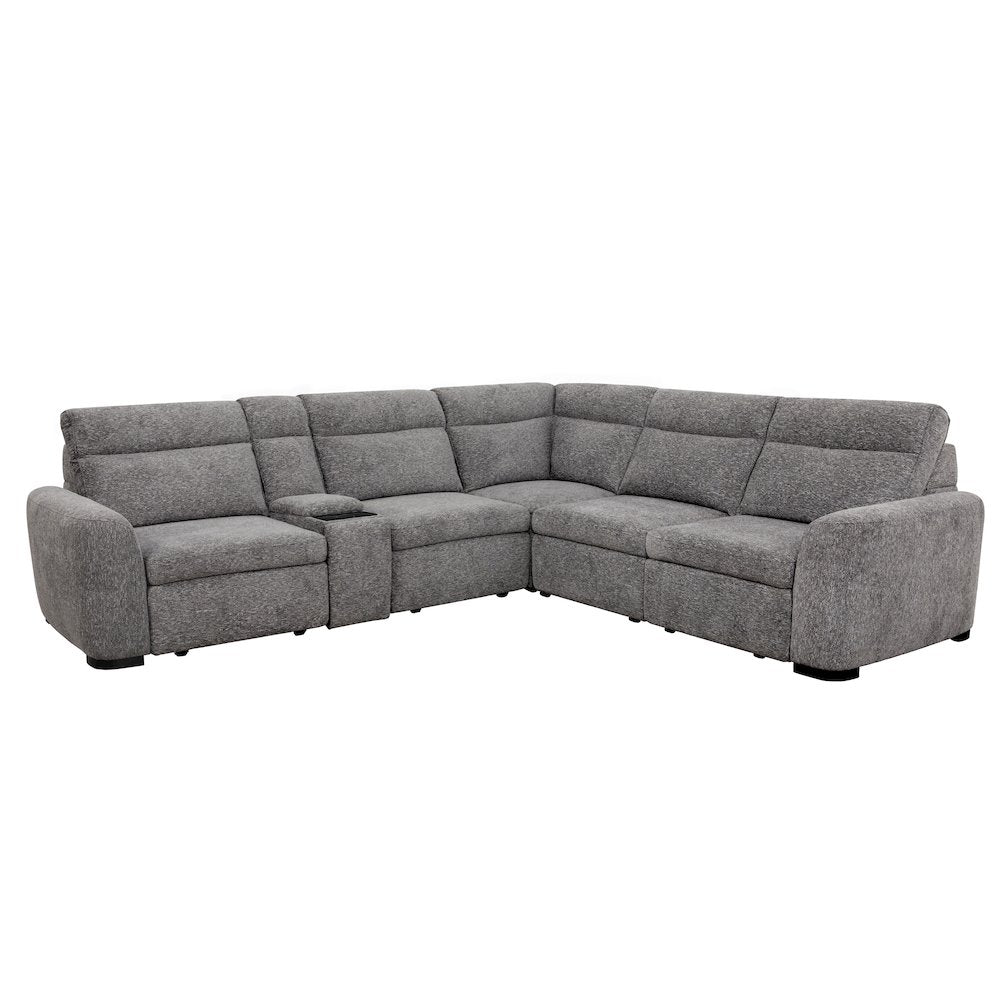 Kline Nightfall 6 Piece Power Sliding Sectional with Extension Footrests
