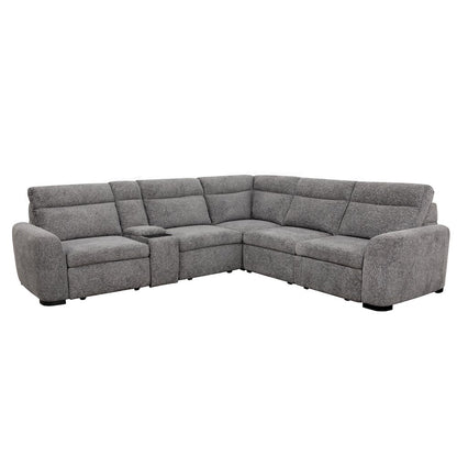 Kline Nightfall 6 Piece Power Sliding Sectional with Extension Footrests