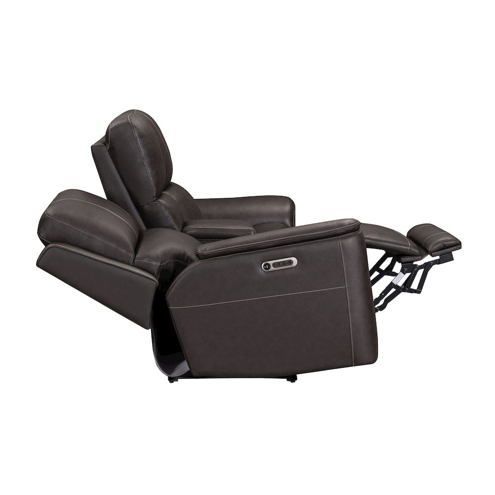 Easton Steamboat Brown Zero Gravity Power Reclining Tilt Console Loveseat P3