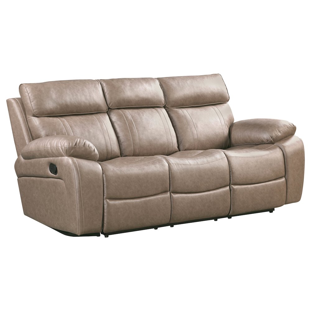 Theon Stokes Toffee Manual Reclining Sofa with Drop Down Table