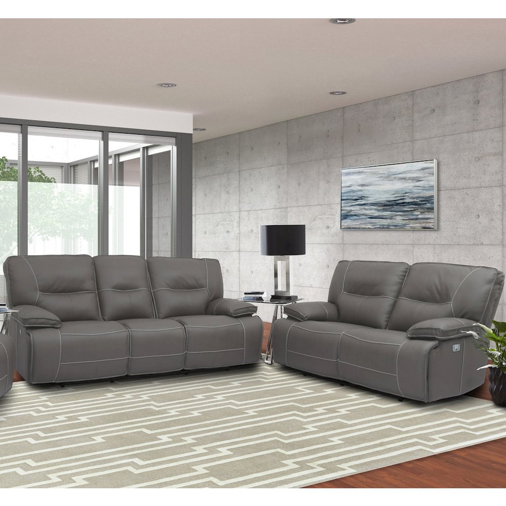 Spartacus - Haze Power Reclining Sofa and Loveseat