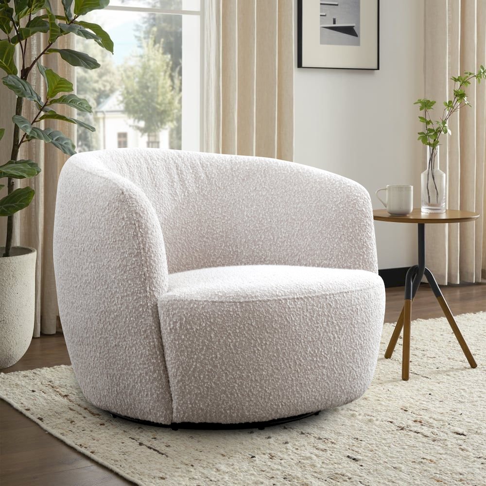 Carina - Bloke Cotton Swivel Barrel Chair Two Pack