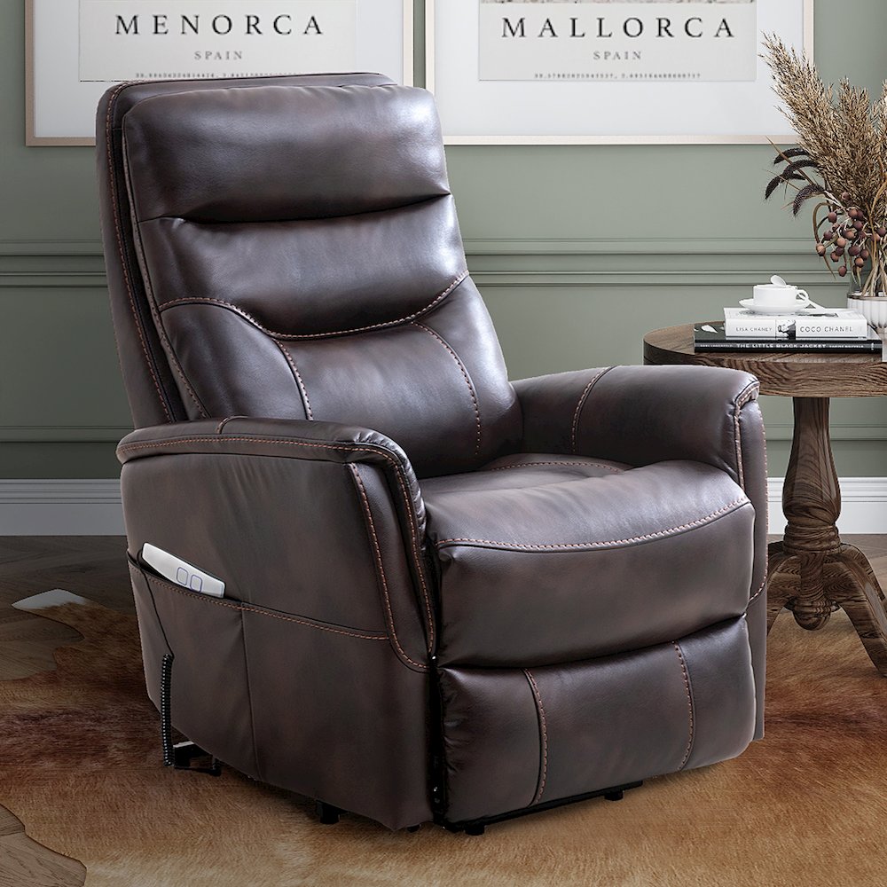 Gemini - Truffle Power Lift Recliner with Articulating Headrest Two Pack
